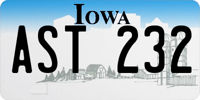 IA license plate AST232