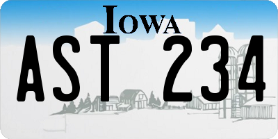 IA license plate AST234
