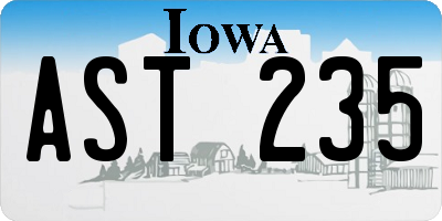 IA license plate AST235