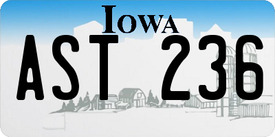 IA license plate AST236