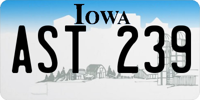 IA license plate AST239