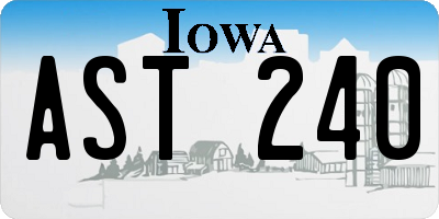 IA license plate AST240
