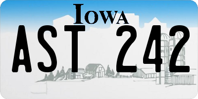 IA license plate AST242