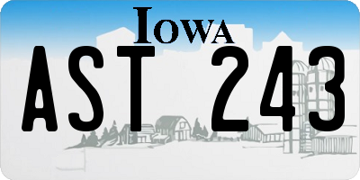 IA license plate AST243
