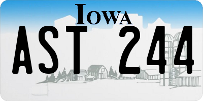 IA license plate AST244