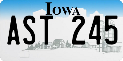 IA license plate AST245