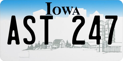 IA license plate AST247
