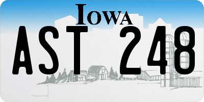 IA license plate AST248