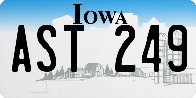 IA license plate AST249