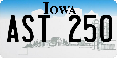 IA license plate AST250