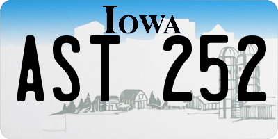 IA license plate AST252