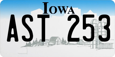 IA license plate AST253