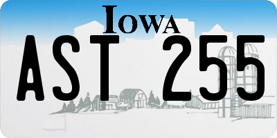 IA license plate AST255