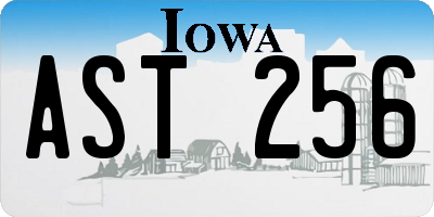 IA license plate AST256