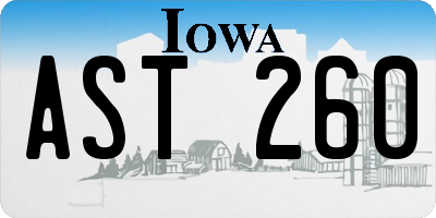 IA license plate AST260