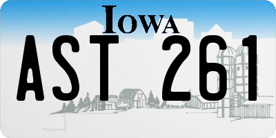IA license plate AST261