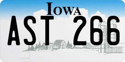 IA license plate AST266