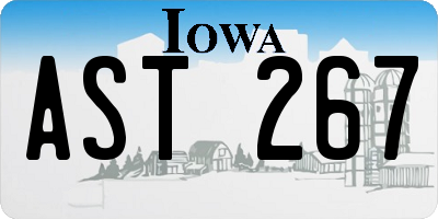 IA license plate AST267