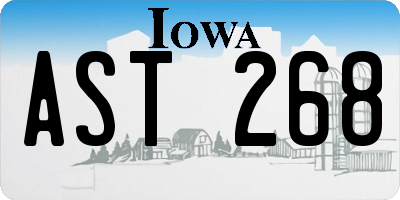 IA license plate AST268
