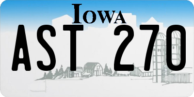 IA license plate AST270