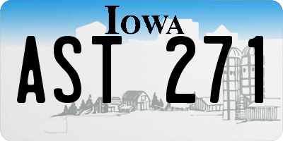 IA license plate AST271
