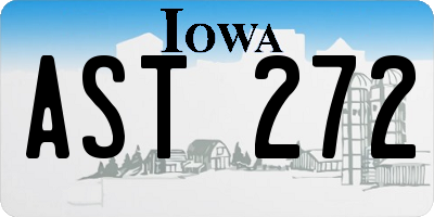 IA license plate AST272