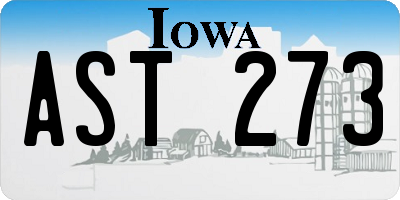 IA license plate AST273