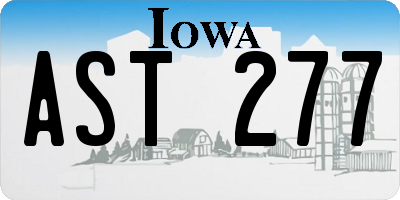 IA license plate AST277