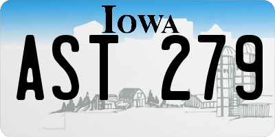 IA license plate AST279