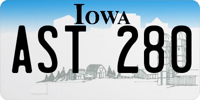 IA license plate AST280