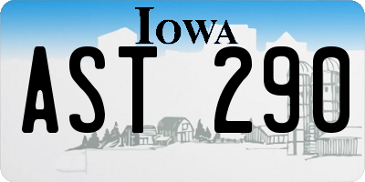 IA license plate AST290