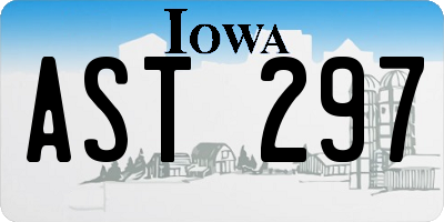 IA license plate AST297