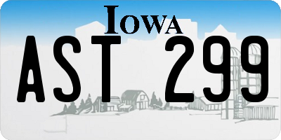 IA license plate AST299