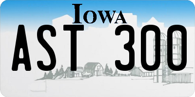 IA license plate AST300