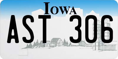 IA license plate AST306