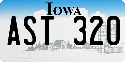 IA license plate AST320