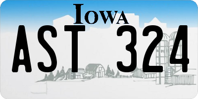 IA license plate AST324