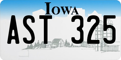 IA license plate AST325