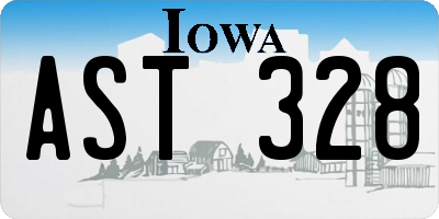IA license plate AST328