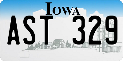 IA license plate AST329