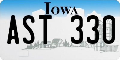 IA license plate AST330
