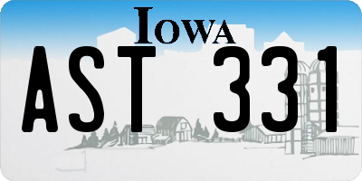 IA license plate AST331