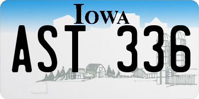 IA license plate AST336