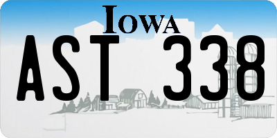 IA license plate AST338
