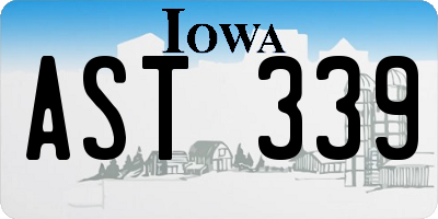 IA license plate AST339