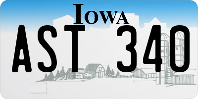 IA license plate AST340