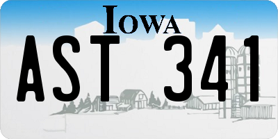 IA license plate AST341
