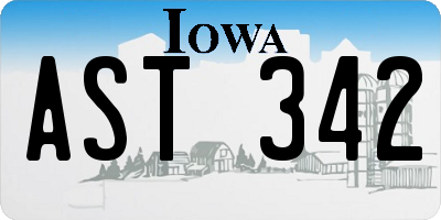IA license plate AST342