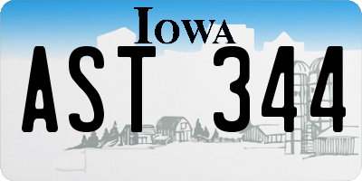 IA license plate AST344