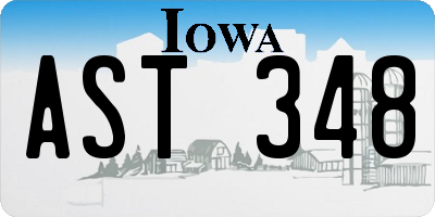 IA license plate AST348